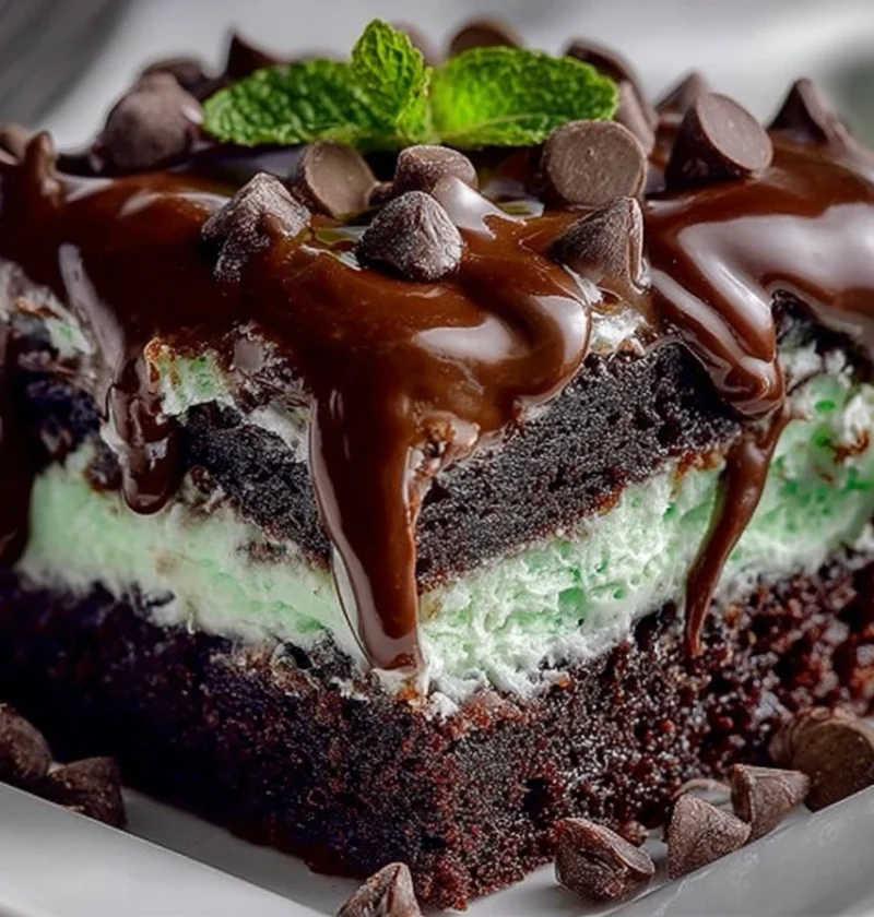 Chocolate Mint Poke Cake Ultra Moist Refreshing Dessert