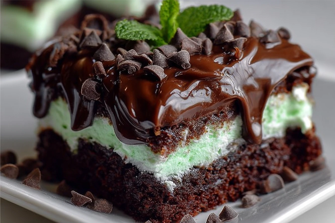 Chocolate Mint Poke Cake Ultra Moist Refreshing Dessert