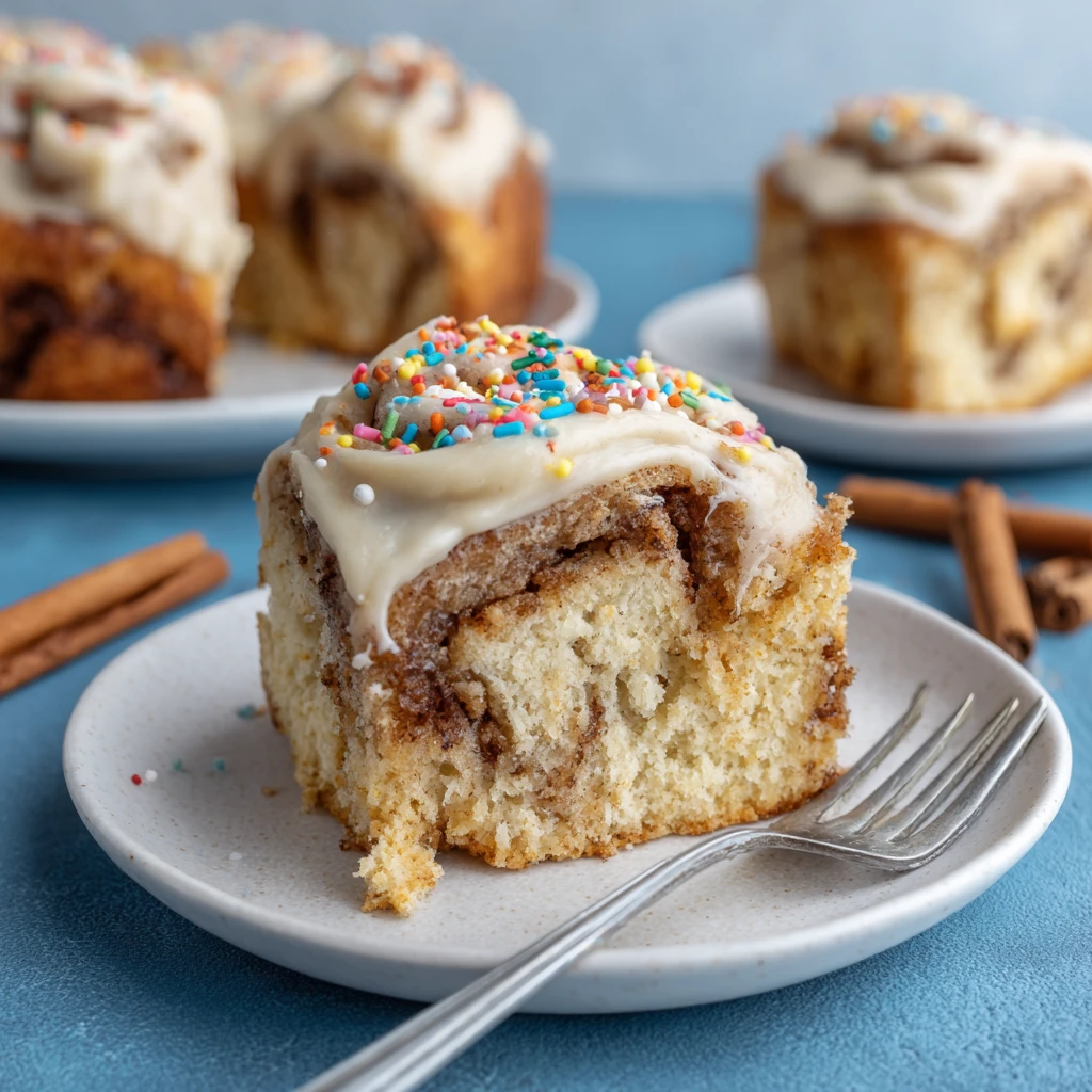 Cinnamon Roll Poke Cake