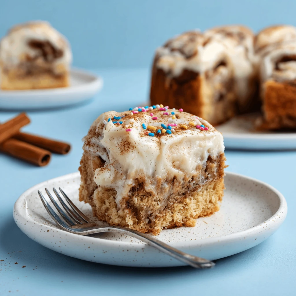 Cinnamon Roll Poke Cake