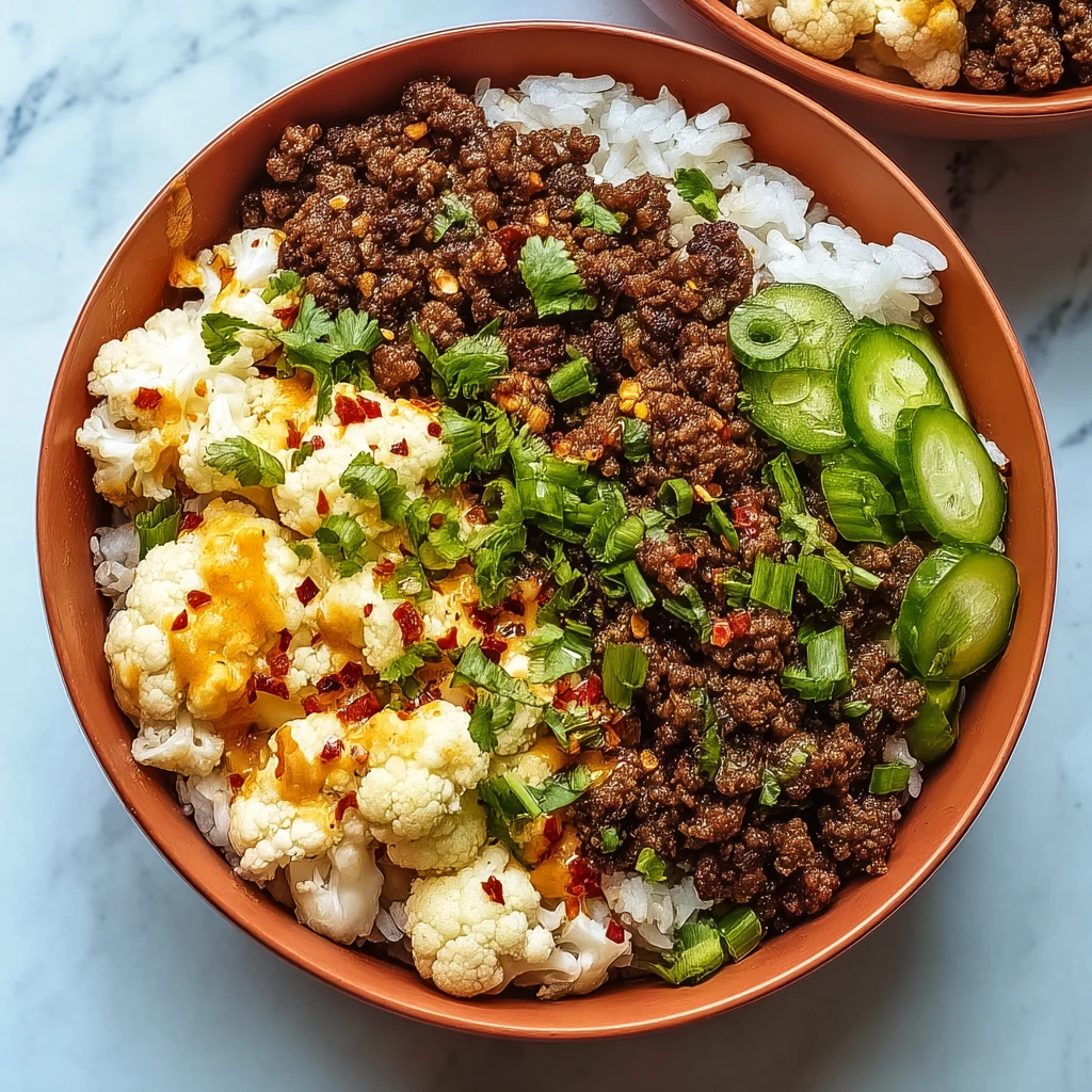 Crispy Chile Ground Beef Cauliflower Protein Bowls Youll