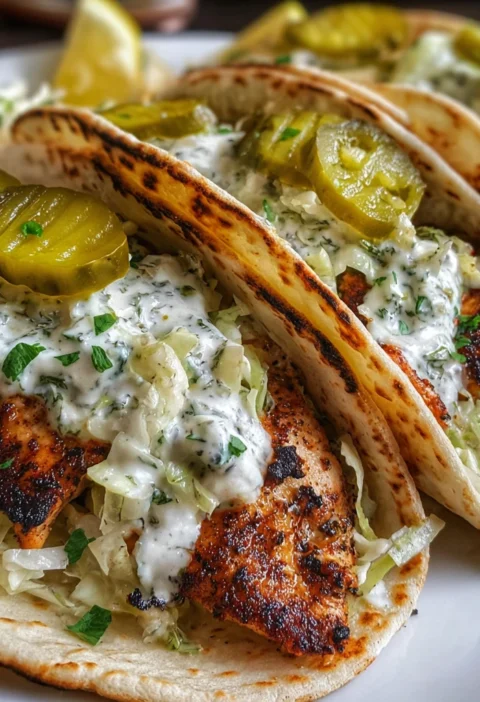 Dill Pickle Ranch Smash Chicken Tacos