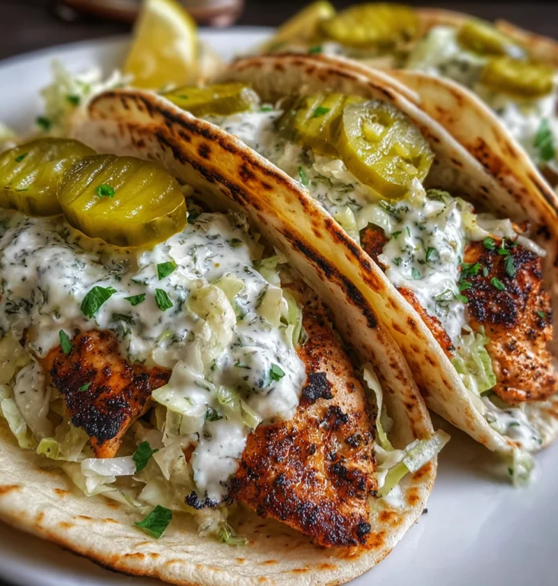 Dill Pickle Ranch Smash Chicken Tacos