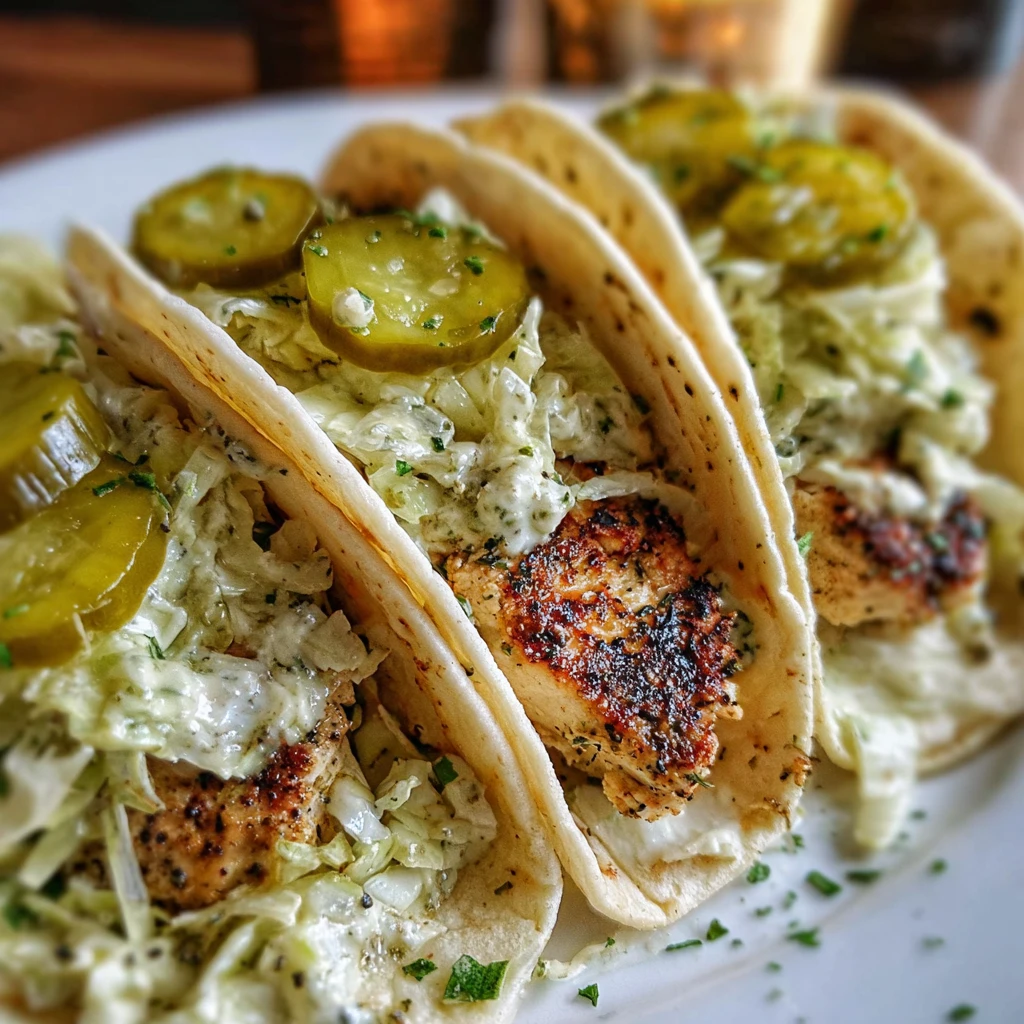 Dill Pickle Ranch Smash Chicken Tacos
