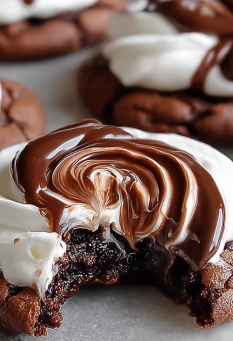 Double Chocolate Marshmallow Cookies Gooey Fudgy Treat