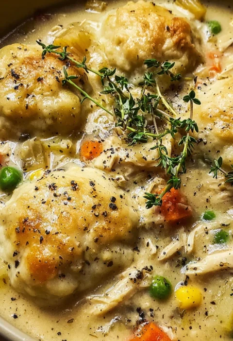 Dump Crockpot Chicken Dumplings