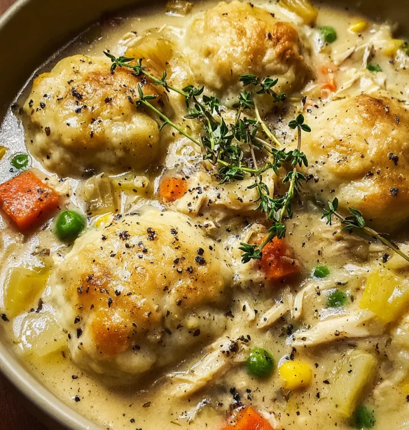 Dump Crockpot Chicken Dumplings