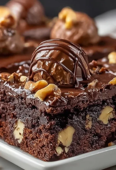 Ferrero Rocher Fudge Brownies Ultra Rich Decadent Dessert