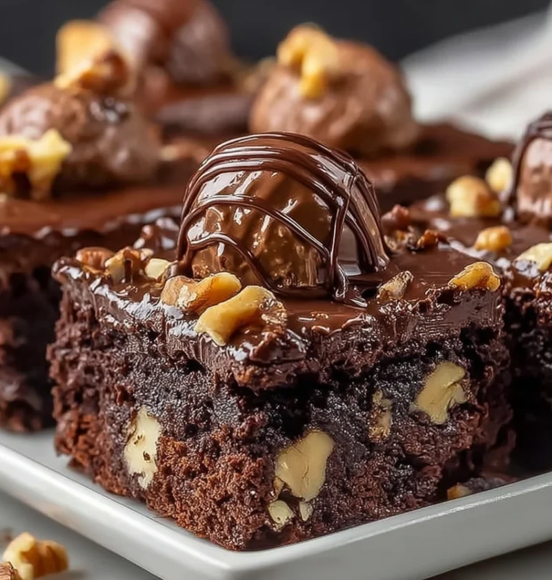 Ferrero Rocher Fudge Brownies Ultra Rich Decadent Dessert