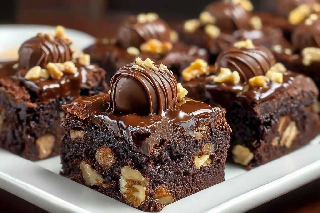 Ferrero Rocher Fudge Brownies Ultra Rich Decadent Dessert