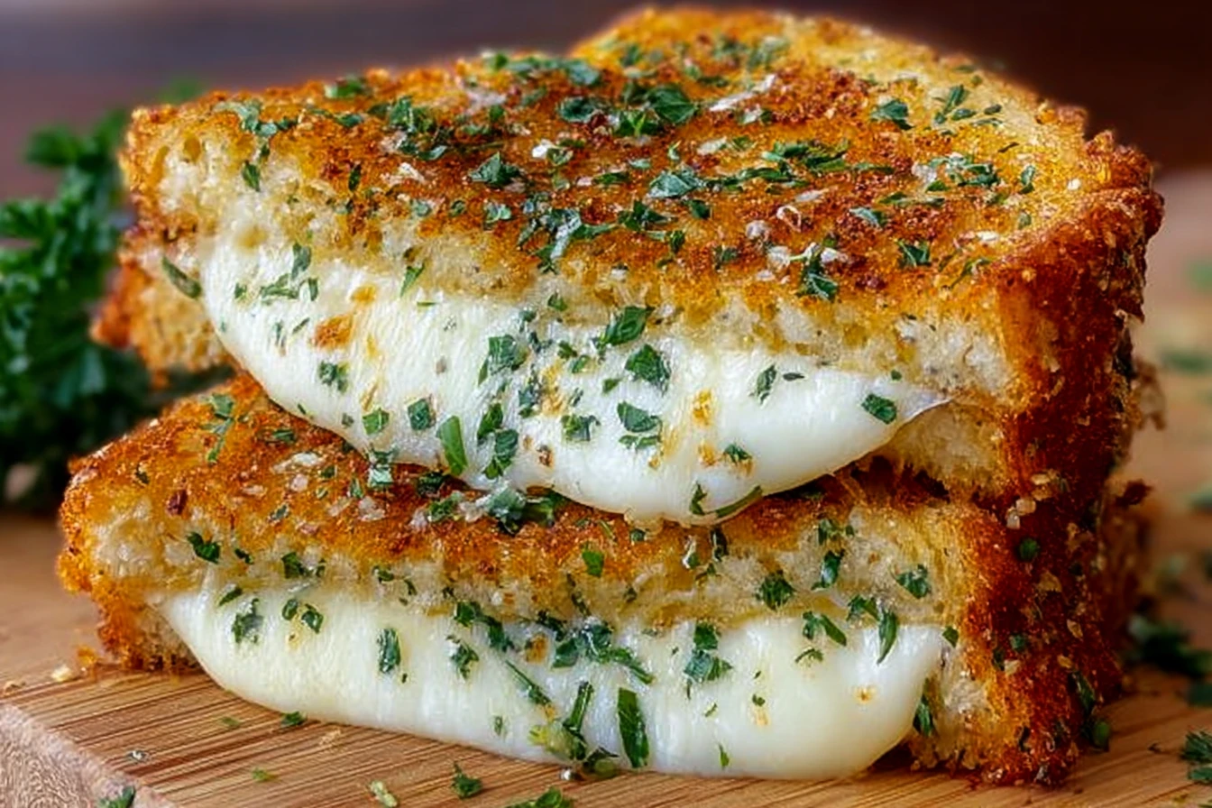 Garlic Bread Grilled Cheese Crispy Cheesy Comfort Food
