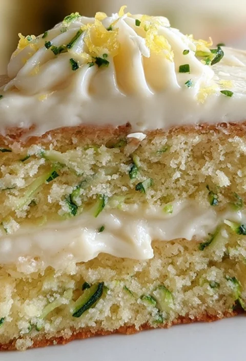 Lemon Zucchini Cake Cream Cheese Frosting Moist Zesty