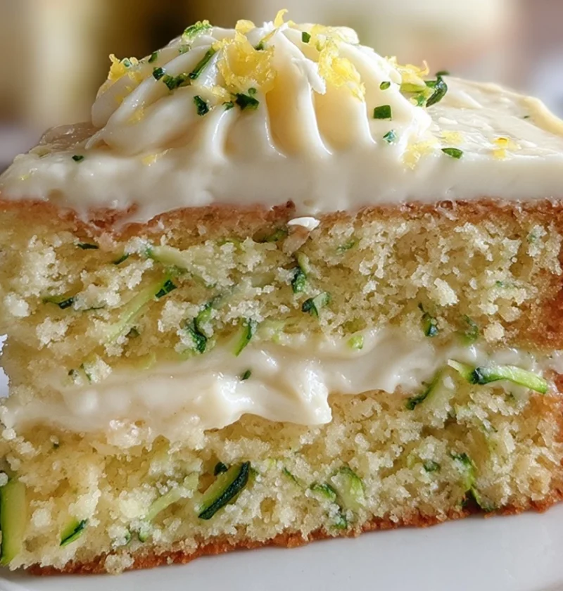 Lemon Zucchini Cake Cream Cheese Frosting Moist Zesty