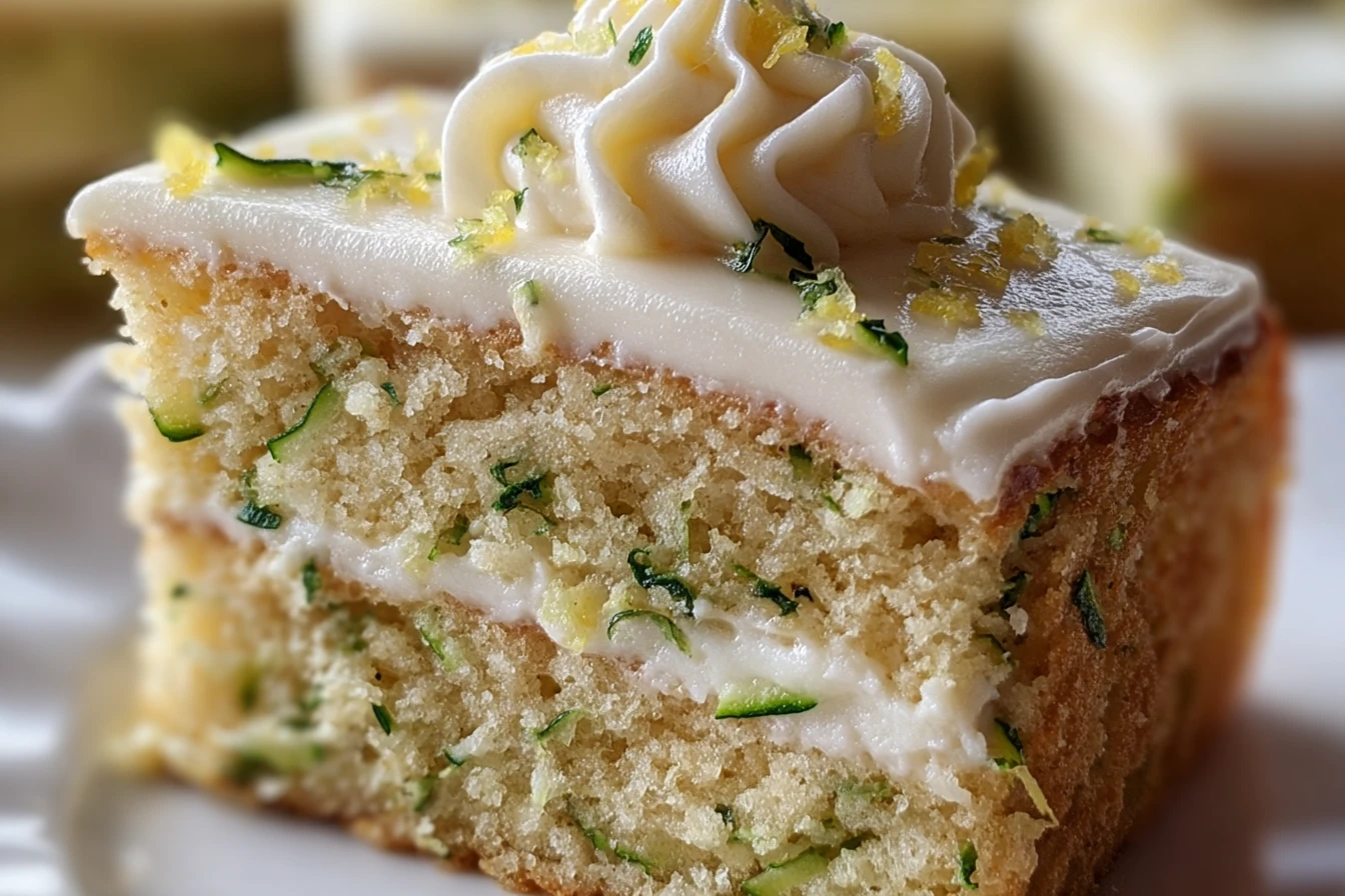 Lemon Zucchini Cake Cream Cheese Frosting Moist Zesty