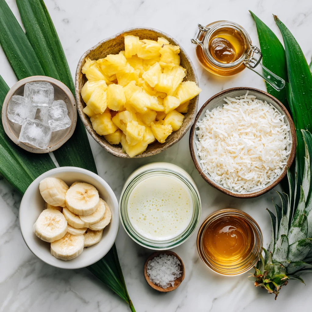 Pineapple Coconut Smoothie Creamy Tropical Drink Recipe