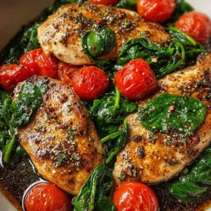 Balsamic Chicken Breast with Spinach and Tomatoes