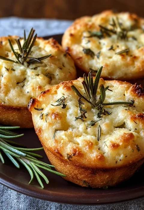 Garlic Rosemary Focaccia Muffins