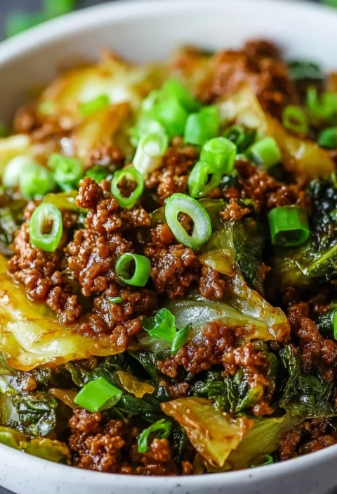 Low Carb Mongolian Ground Beef Cabbage Keto Meal