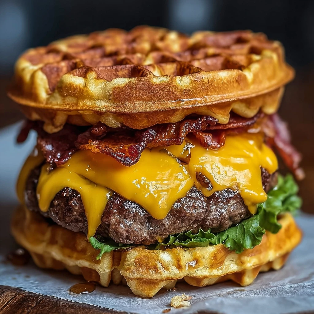 Maple Bacon Waffle Burger – Sweet and Savory Burger Recipe