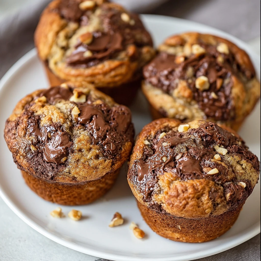 Nutella Banana Swirl Muffins – Easy Moist Bakery Recipe