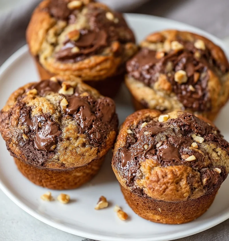 Nutella Banana Swirl Muffins Moist Bakery Recipe