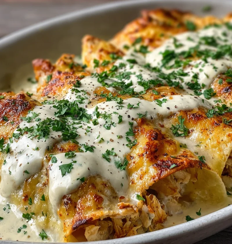 Protein Chicken Enchiladas Dreamy White Sauce Recipe Flavorpacked