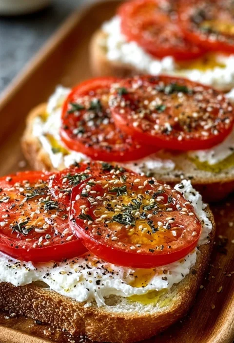 Ricotta Tomato Sourdough Toast Gourmet Breakfast