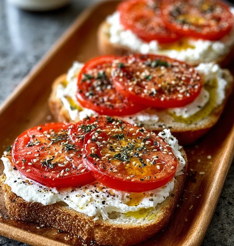 Ricotta Tomato Sourdough Toast Gourmet Breakfast