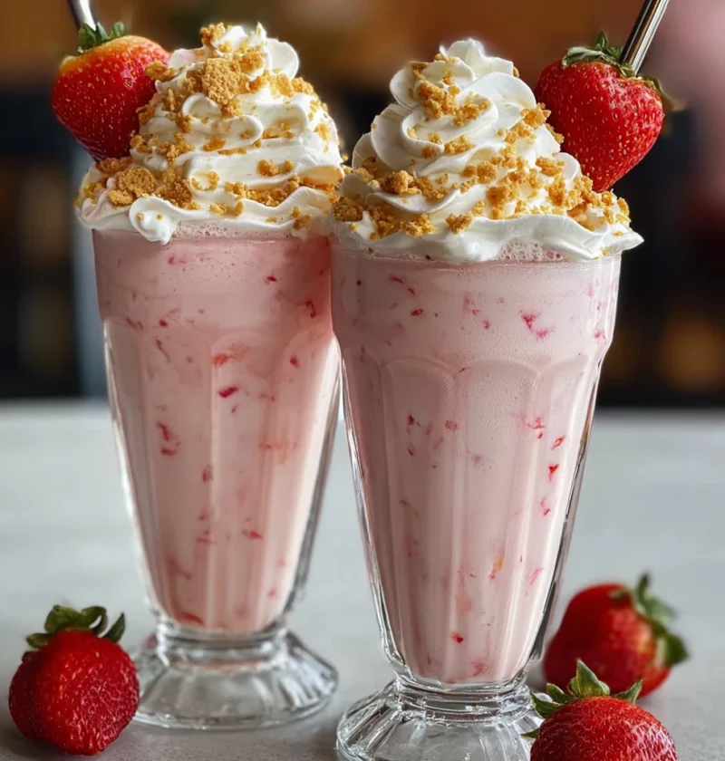 Strawberry Cheesecake Milkshake Creamy Dessert Drink