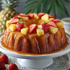 Sweet Strawberry Pineapple Pound Cake