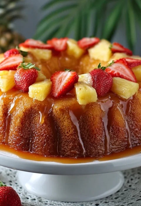Sweet Strawberry Pineapple Pound Cake