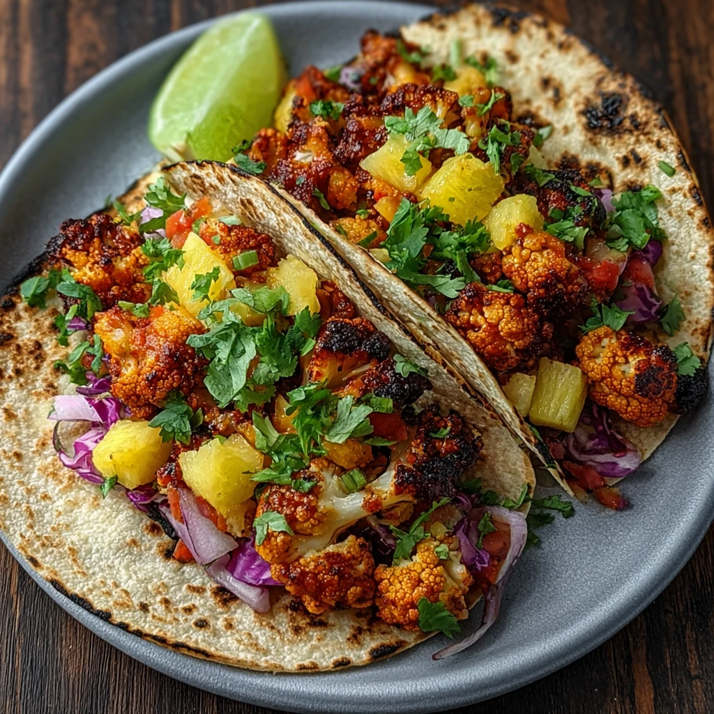 Vegan Smoky BBQ Cauliflower Tacos