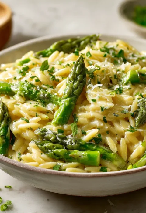 Creamy Asparagus Orzo