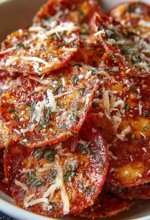 Air Fryer Pepperoni Pizza Chips