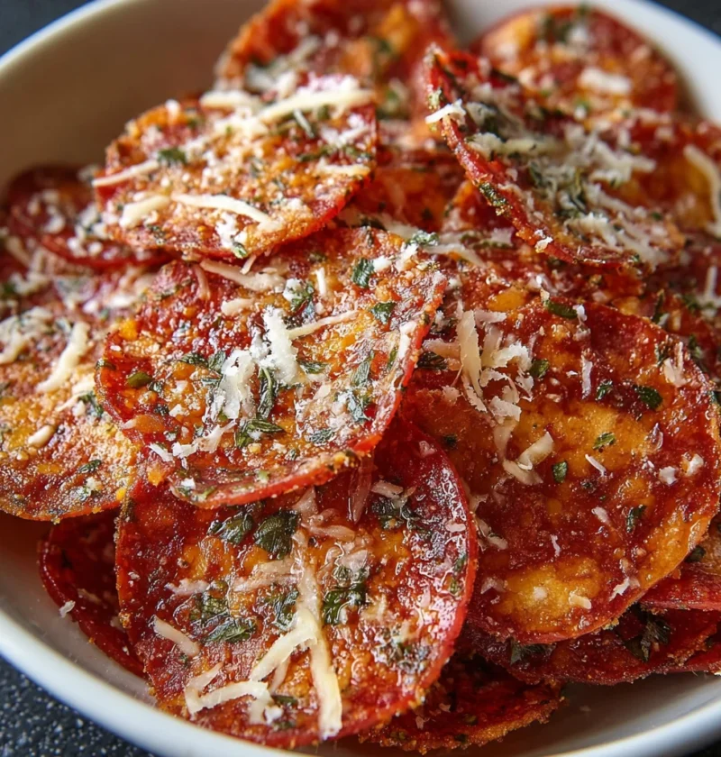 Air Fryer Pepperoni Pizza Chips