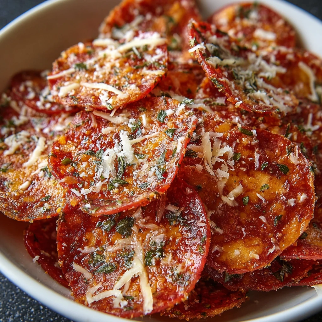 Air Fryer Pepperoni Pizza Chips