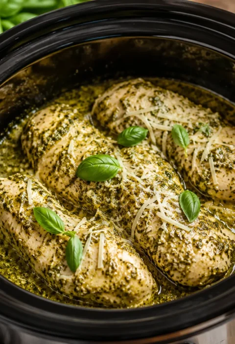 Crockpot Pesto Chicken