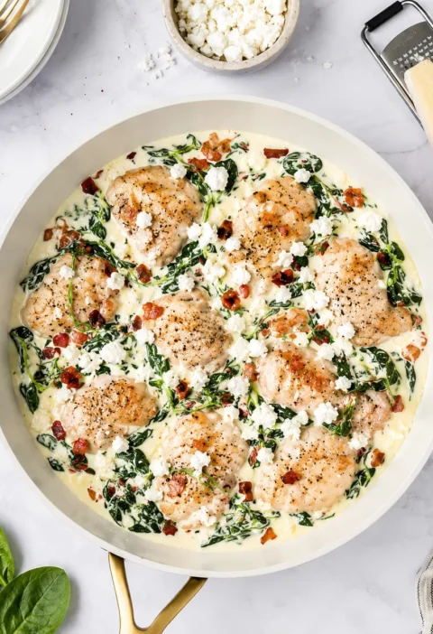 Easy Spinach Feta Chicken