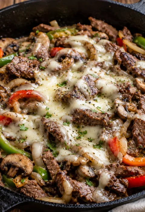 Keto Philly Cheesesteak Skillet