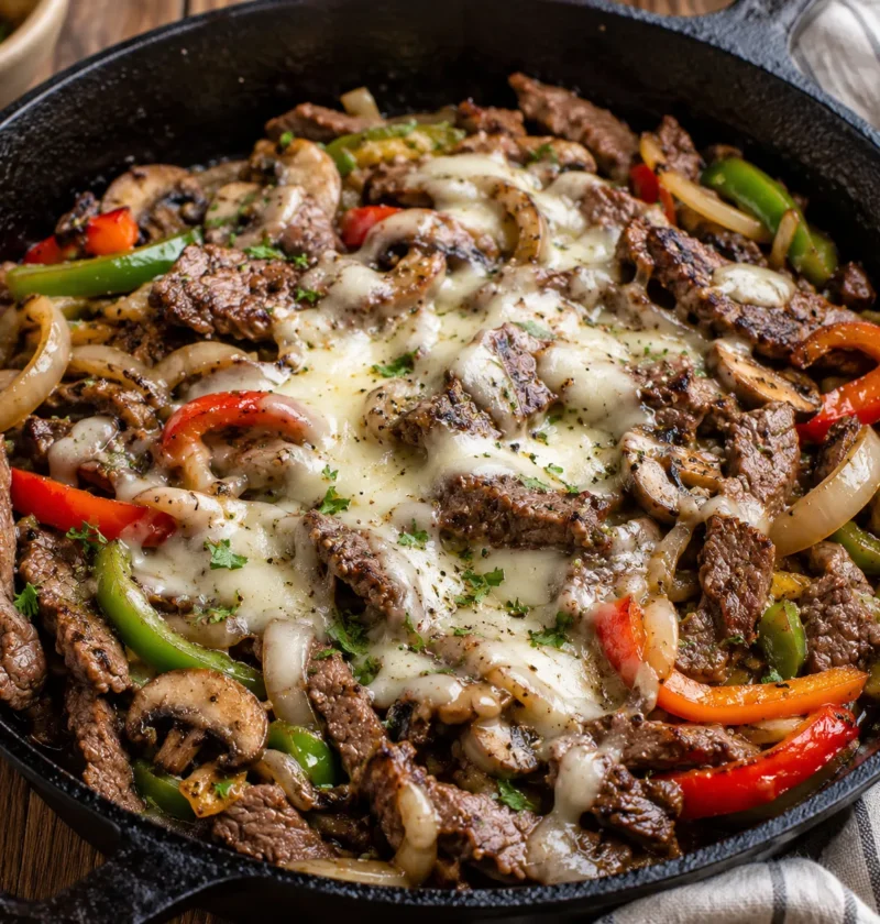 Keto Philly Cheesesteak Skillet