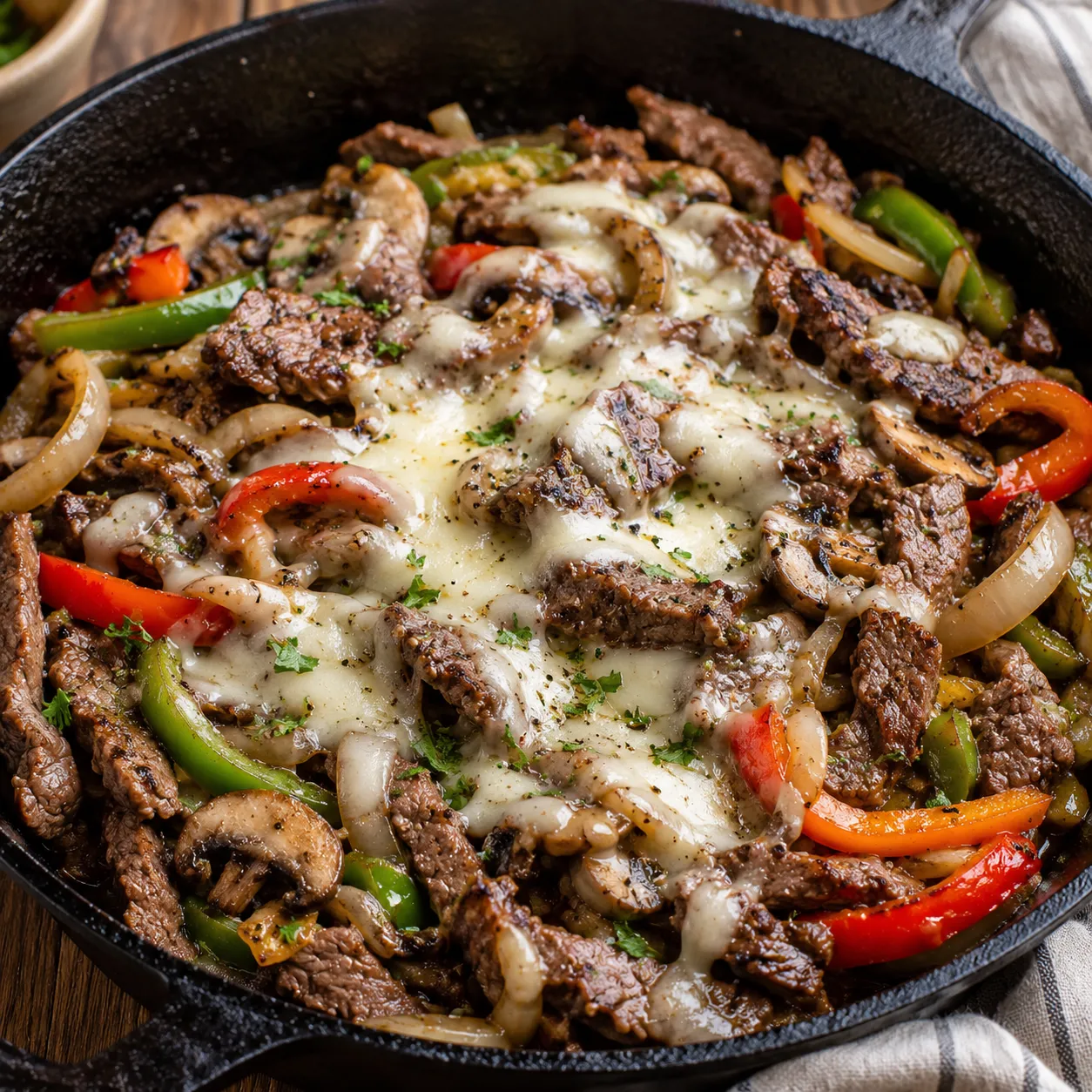 Keto Philly Cheesesteak Skillet (Easy One-Pan Dinner)