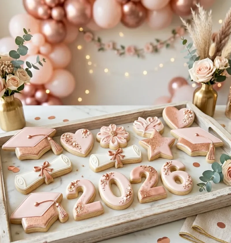 Pink Grad Cookies for Class of 2026