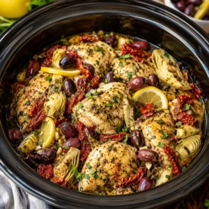 Slow Cooker Mediterranean Chicken With Artichokes