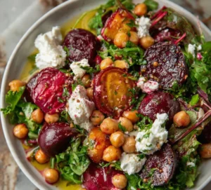 Chickpea Beet and Feta Salad & Delicious and Tasty