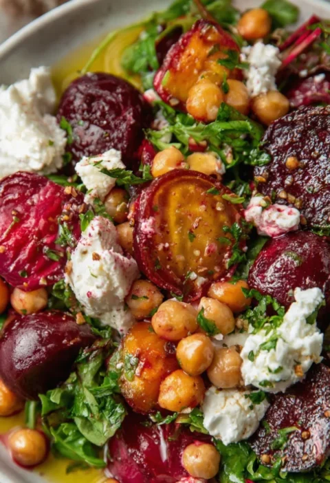 Chickpea Beet and Feta Salad