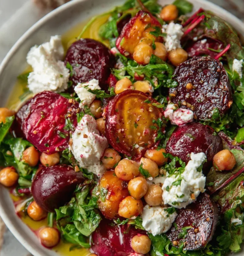 Chickpea Beet and Feta Salad