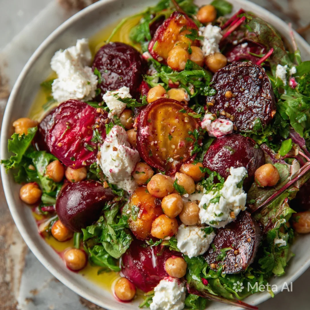 Chickpea Beet and Feta Salad