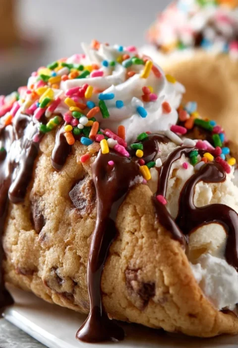 Chocolate chip cookie tacos