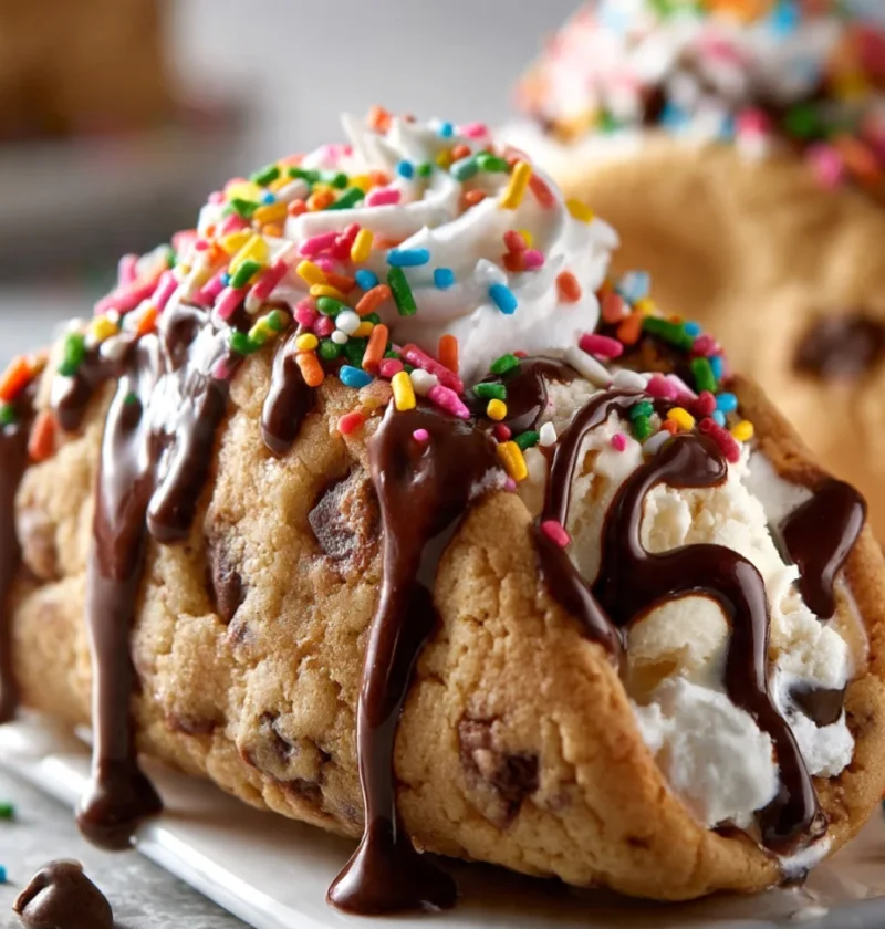 Chocolate chip cookie tacos