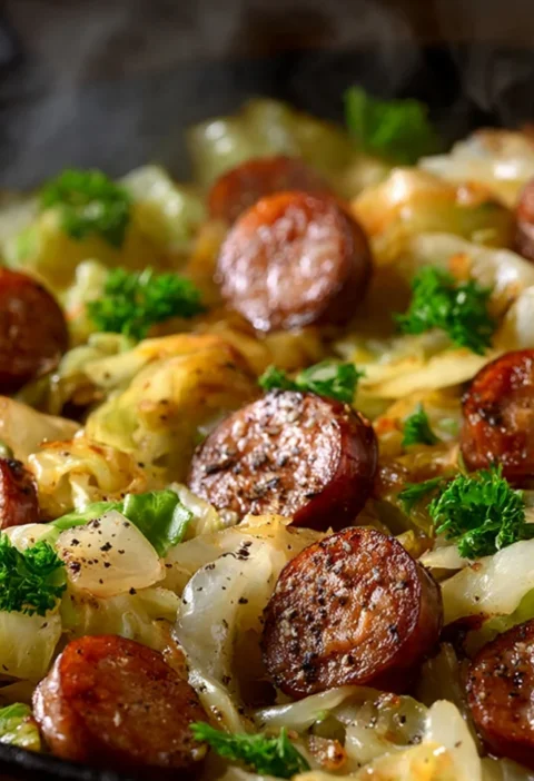 Easy Fried Cabbage and Sausage